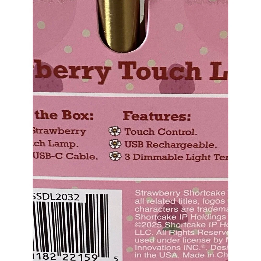 Strawberry Shortcake Touch Lamp USB Rechargeable Glass Dimmable Light‎ VIRAL NEW